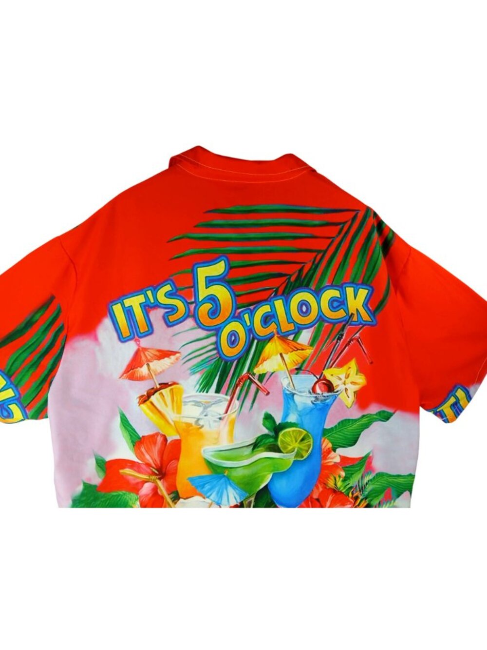 Aloha Mens 5 OClock Short Sleeve Hawaiian Shirt Size 5XL Red Multicolor Tropical - Picture 12 of 12